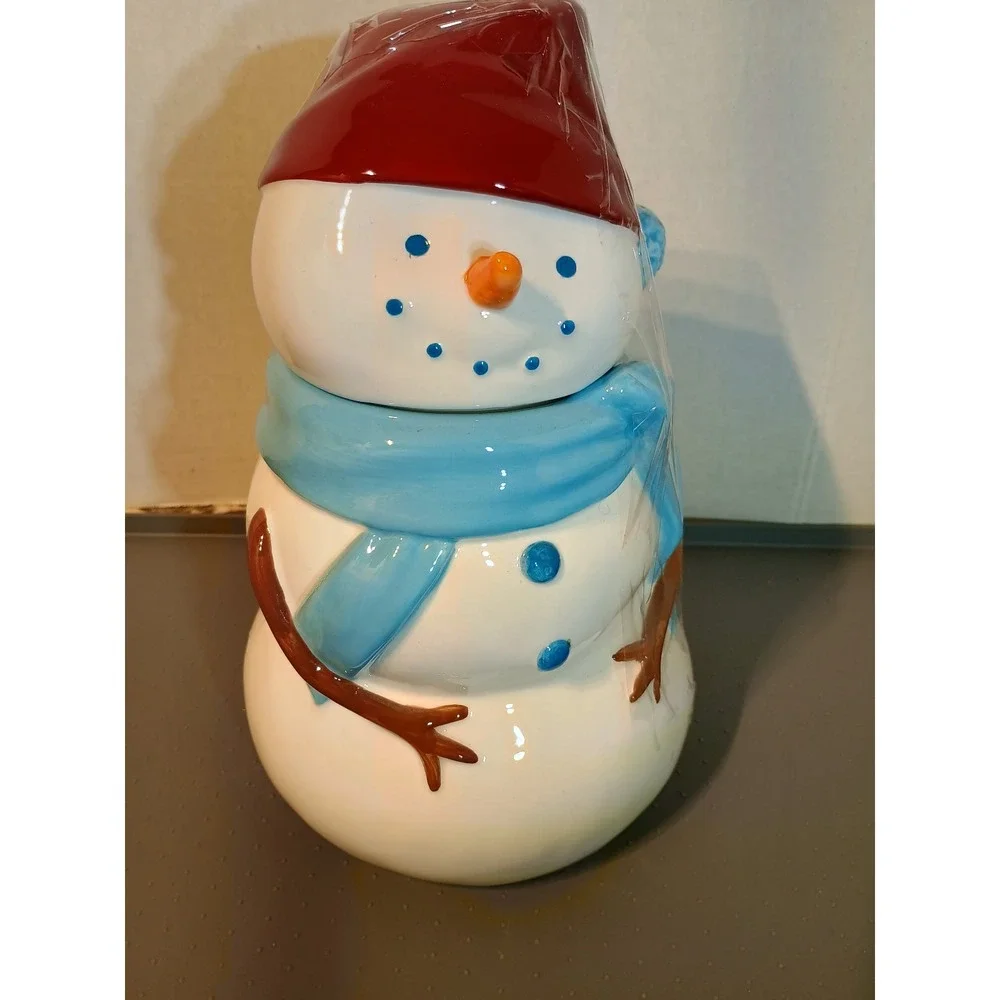 Starbucks: Coffee Holiday 2006 Snowman Cookie Jar Hand Painted